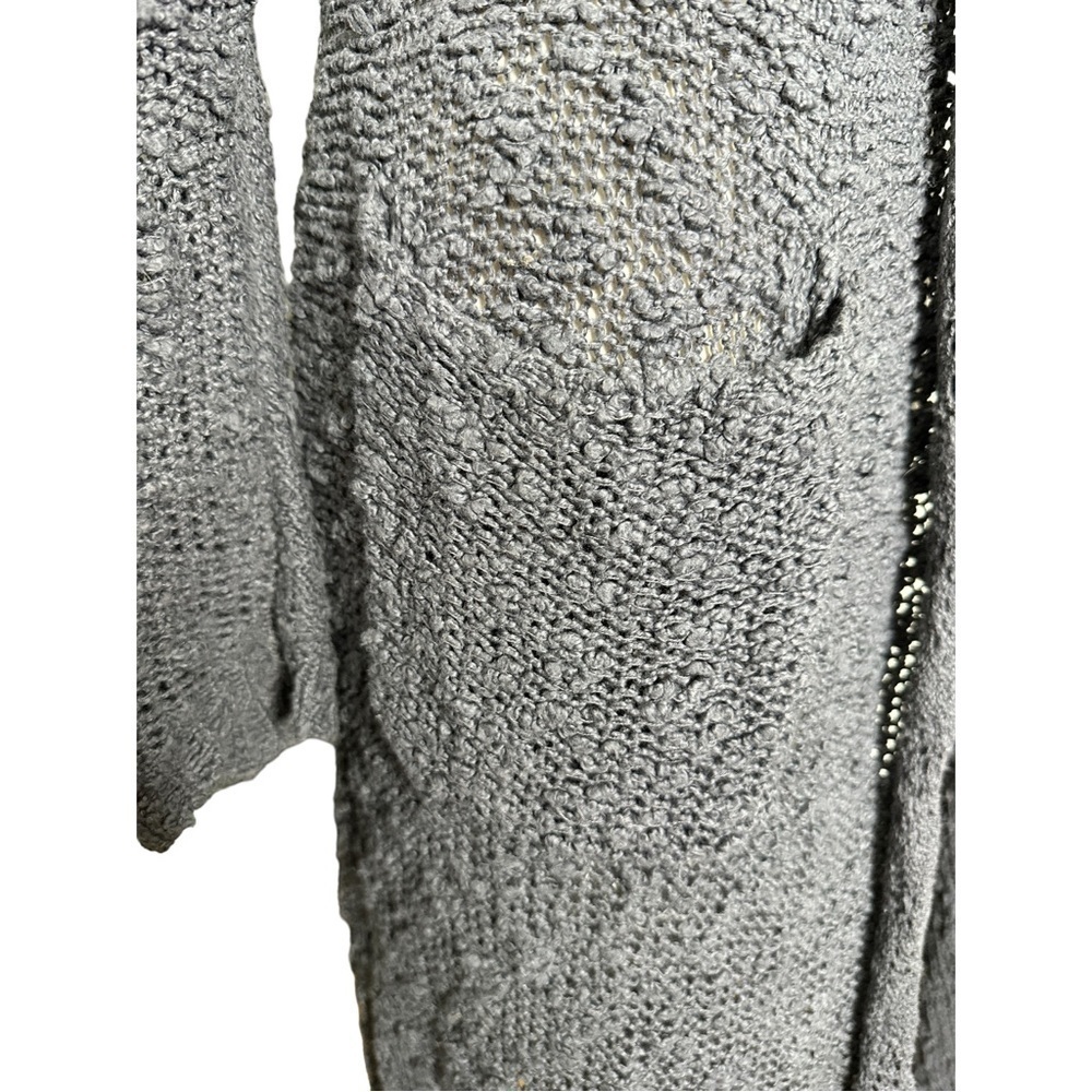 Anthro Knitted & Knotted Charcoal Pocket Cotton Blend Open Front Cardigan XS - Picture 6 of 10